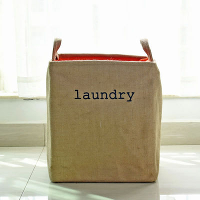 Cesta de ropa sucia plegable de la cesta de lavadero del yute de la prenda impermeable para el embalaje