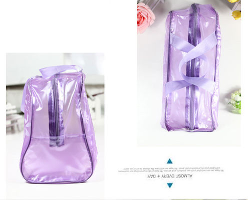 Bolso portátil plegable del maquillaje de los bolsos del cosmético y del artículo de tocador del PVC del OEM con la cremallera