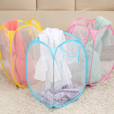 La ropa sucia enciende el hogar de nylon de Mesh Pop Up Laundry Hamper