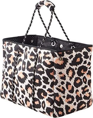 Neopreno grande Tote Cross Body Bag Folding del monedero del estampado leopardo reutilizable