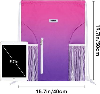 Gimnasio resistente Sackpack del deporte del bolso de la mochila del lazo de agua con Mesh Pockets