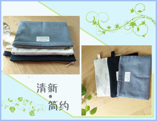 Lona simple Pen Bags With Handles de Eco del forro de algodón
