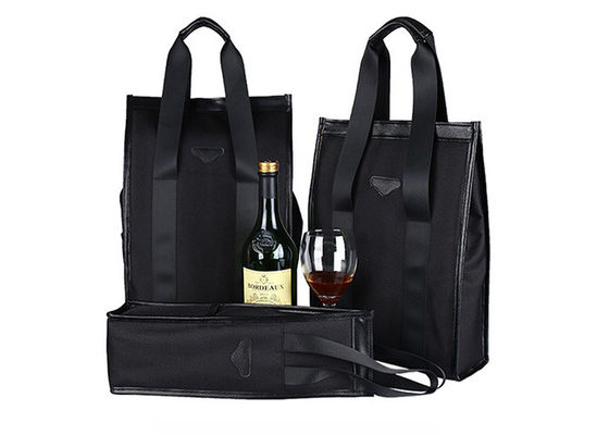 El refrigerador de vino negro de cuero del vegano empaqueta para el OEM de Champagne Cooler Bag del regalo