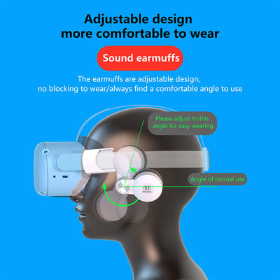 Los manguitos ajustables del oído para la correa de la élite de la búsqueda 2 de Oculus aumentan el efecto sonoro compatible con las auriculares de la correa VR de la cabeza del KIWI BOBOVR