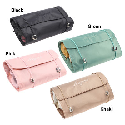 El 4PCS más barato en 1 bolso cosmético para el bolso de nylon plegable del maquillaje de la cuerda del bolso de Mesh Separable Cosmetics Pouch Ladies de la cremallera de las mujeres