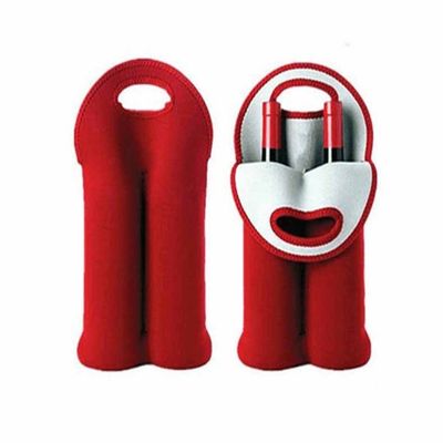 Bolso de enfriamiento modificado para requisitos particulares de la Vino-botella del refrigerador del bolso del congelador de la botella de vino del neopreno del portador del tenedor el 1/2 de la cerveza portátil de las botellas del tamaño