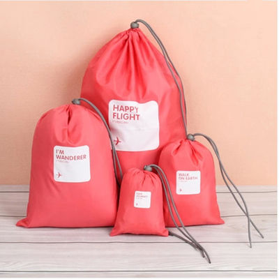 bolsillo de guardapolvo de encargo impermeable de los bolsos de lazo del poliéster de la tela de la belleza amistosa promocional del eco para el regalo del paño