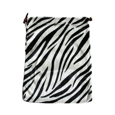 Bolso reutilizable del leopardo de la bolsa del regalo del bolsillo del ante de la joyería del bolso de lazo del terciopelo del precio de fábrica el pequeño con modifica el logotipo y el tamaño para requisitos particulares