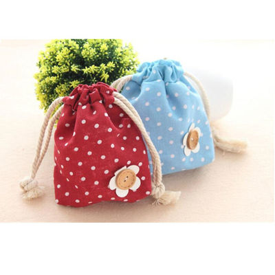 Bolsillo lindo modificado para requisitos particulares precioso vendedor caliente Mimi del calicó de lazo del bolso de la pequeña bolsa promocional del caramelo para el regalo