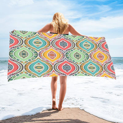 La falda larga impresa de seda femenina respirable cómoda modificada para requisitos particulares de la toalla de playa del diseño envolvió la manta cubierta bikini de la protección solar