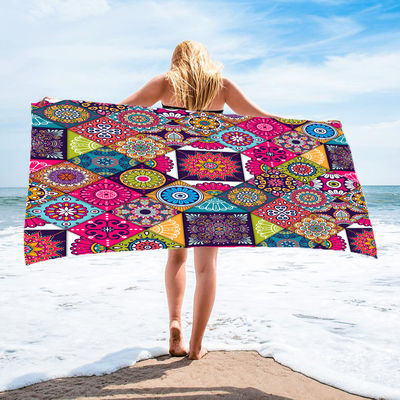 La falda larga impresa de seda femenina respirable cómoda modificada para requisitos particulares de la toalla de playa del diseño envolvió la manta cubierta bikini de la protección solar