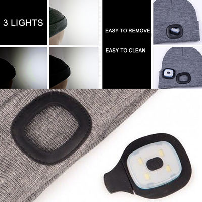 El precio de fábrica LED encendió los regalos de funcionamiento del sombrero de la caza caliente del invierno del sombrero del punto de Beanie Cap Hip Hop Men que acampaban para el hombre de la mujer