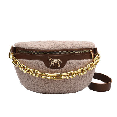 Diseñador de sexo femenino Handbags del bolso del pequeño de la moda del bolso de la espera de las mujeres mullidas de la piel de las lanas de los corderos de la felpa invierno de la tela