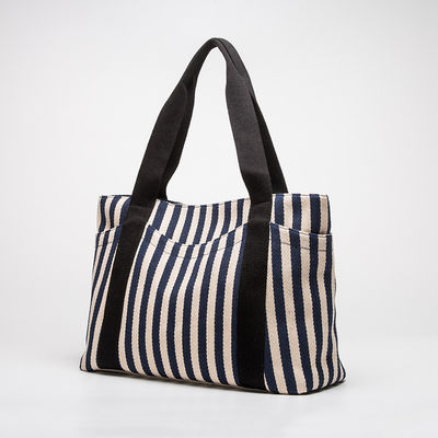 Lona diagonal Tote Bags Single Shoulder Bag de la raya simple