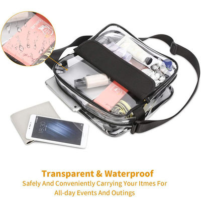 La letra modificada para requisitos particulares de Logo Clear Crossbody Purse Bag remienda el hombro claro Tote Bag del gimnasio aprobado disponible del estadio