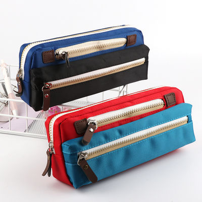 Bolso del lápiz de la escuela de la caja de lápiz de la lona para el bolso cosmético del caramelo de los estudiantes del color de lápiz de los efectos de escritorio de gran capacidad simples de las cajas