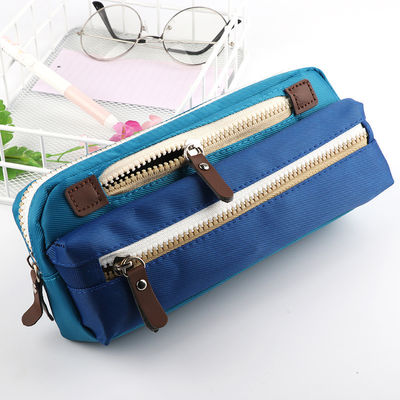 Bolso del lápiz de la escuela de la caja de lápiz de la lona para el bolso cosmético del caramelo de los estudiantes del color de lápiz de los efectos de escritorio de gran capacidad simples de las cajas