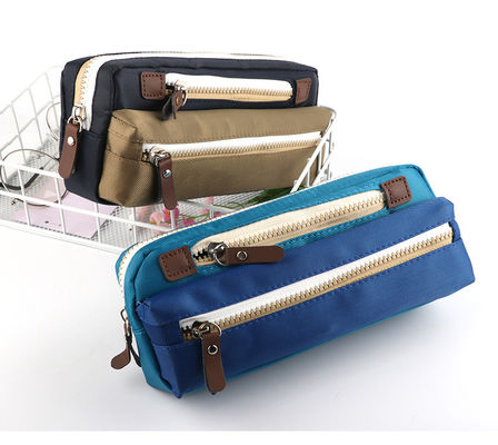 Bolso del lápiz de la escuela de la caja de lápiz de la lona para el bolso cosmético del caramelo de los estudiantes del color de lápiz de los efectos de escritorio de gran capacidad simples de las cajas