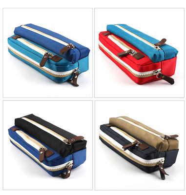 Bolso del lápiz de la escuela de la caja de lápiz de la lona para el bolso cosmético del caramelo de los estudiantes del color de lápiz de los efectos de escritorio de gran capacidad simples de las cajas
