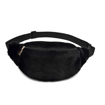 Cadera de Bum Bag Female Travel Bum del invierno del bolso de la cintura de la piel del conejo del precio de fábrica la falsa acuña el bolso casual del pecho de la bolsa del teléfono