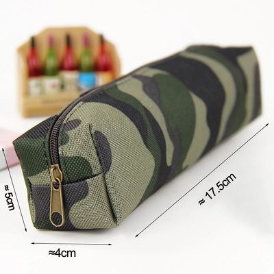 La escuela modificada para requisitos particulares fábrica del bolso del lápiz de la lona de la caja de lápiz del camuflaje suministra la bolsa cosmética de dibujo del paquete de la caja de los efectos de escritorio