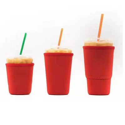 La taza Anti-caliente reutilizable del neopreno del precio de fábrica envuelve el tenedor sólido de la cubierta de la botella de la manga de la taza del tenedor de botella de la taza del vaso RTS