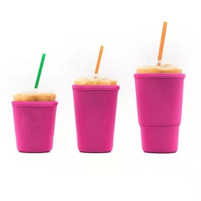 La taza Anti-caliente reutilizable del neopreno del precio de fábrica envuelve el tenedor sólido de la cubierta de la botella de la manga de la taza del tenedor de botella de la taza del vaso RTS