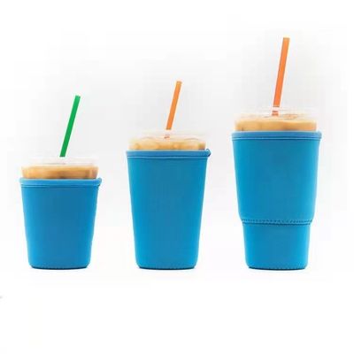 La taza Anti-caliente reutilizable del neopreno del precio de fábrica envuelve el tenedor sólido de la cubierta de la botella de la manga de la taza del tenedor de botella de la taza del vaso RTS