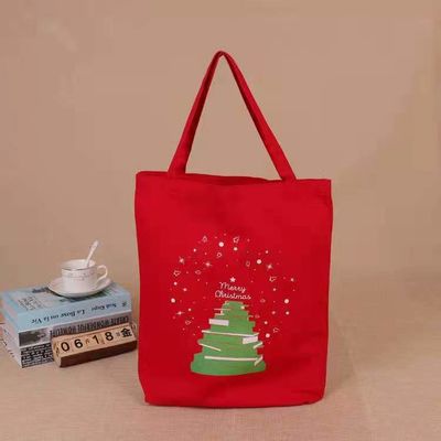 regalo reutilizable modificado para requisitos particulares promocional vendedor caliente del bolso del bolso de compras de Papá Noel de la bolsa de asas de la lona de la Navidad 2021 para los niños