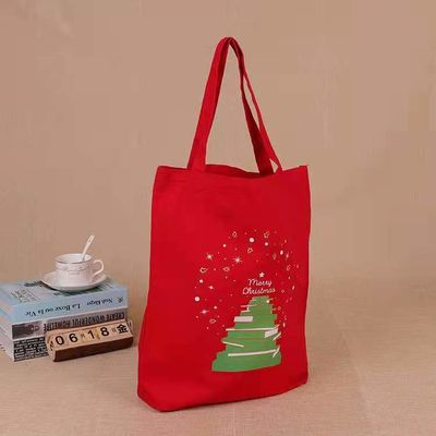 regalo reutilizable modificado para requisitos particulares promocional vendedor caliente del bolso del bolso de compras de Papá Noel de la bolsa de asas de la lona de la Navidad 2021 para los niños