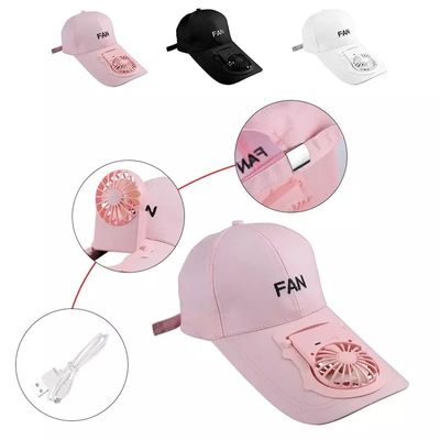 Los sombreros de béisbol ajustables unisex de los deportes del verano de la carga por USB del precio al por mayor del sombrero portátil de la fan ULTRAVIOLETA protegen los viseras Mini Cooler Fan