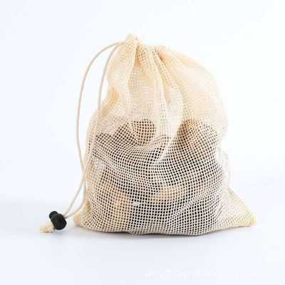 Ultramarinos vegetal Mesh String Backpack del algodón de lazo de la mochila orgánica del bolso