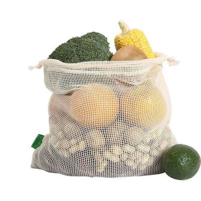 Ultramarinos vegetal Mesh String Backpack del algodón de lazo de la mochila orgánica del bolso