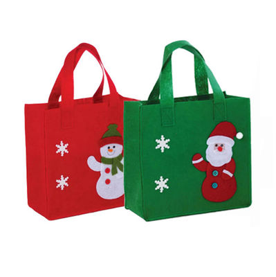 2021 la nueva Navidad vendedora caliente Papá Noel sentía el bolso reutilizable de la manija del bolso de compras de la mujer de la bolsa de asas para el regalo de la Navidad