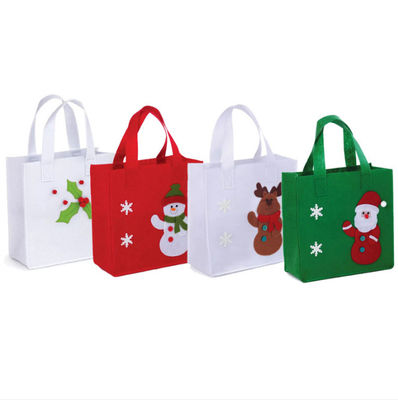 2021 la nueva Navidad vendedora caliente Papá Noel sentía el bolso reutilizable de la manija del bolso de compras de la mujer de la bolsa de asas para el regalo de la Navidad
