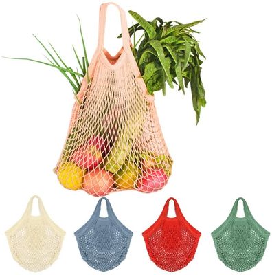 El bolso de compras neto de la secuencia del algodón Mesh Market Tote Organizer Portable reutilizable para los juguetes de la playa del almacenamiento del ultramarinos fruta legumbre