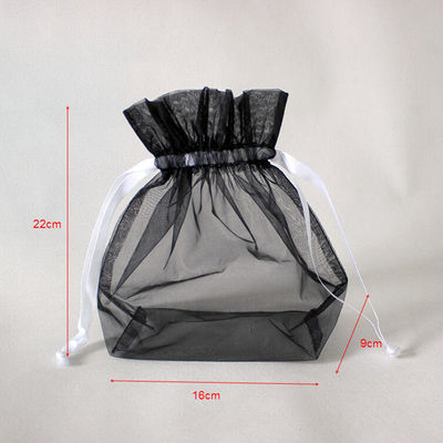 Mesh Nylon Drawstring Bags Portable plegable pequeño para el regalo