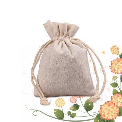 Modifique el bolsillo de lino del algodón para requisitos particulares del bolso de la joyería de Mini Drawstring Bag Gift Pouch