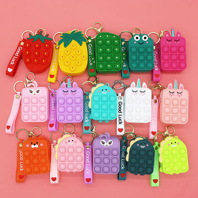 El empuje de la persona agitada burbujea cruz de la silicona de las señoras de la cartera de Toy Rainbow Unicorn Coin Purse - la bolsa para transportar cadáveres