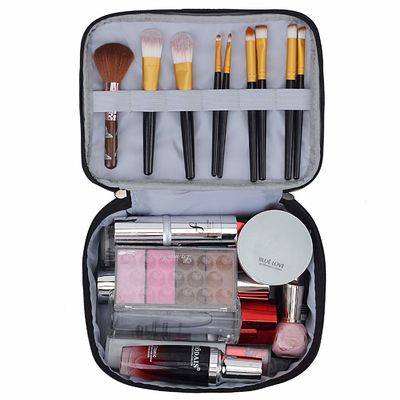 Bolso cosmético de la venta caliente con 2 capas para las cremalleras dobles