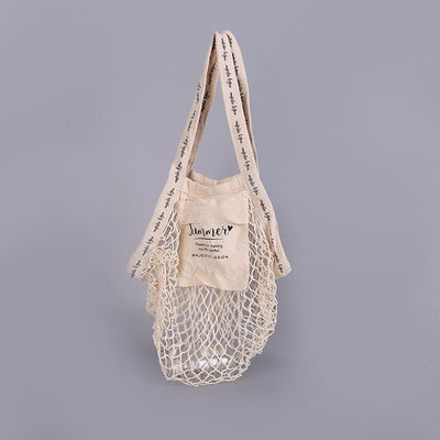 Bolsillo para mujer grande de Mesh Bags With Custom Logo del bolso neto del algodón que hace compras orgánico
