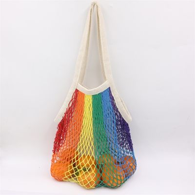 Bolsillo para mujer grande de Mesh Bags With Custom Logo del bolso neto del algodón que hace compras orgánico