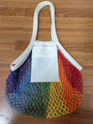 Bolsillo para mujer grande de Mesh Bags With Custom Logo del bolso neto del algodón que hace compras orgánico