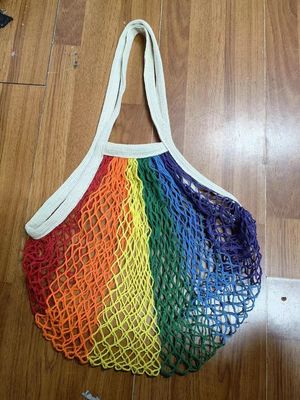 Bolsillo para mujer grande de Mesh Bags With Custom Logo del bolso neto del algodón que hace compras orgánico