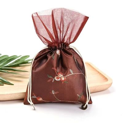 Bolsos de seda chinos del caramelo del lazo del favor de la boda de la bolsa de la joyería del brocado de 16*23 cm