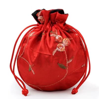 Bolsos multicolores del regalo del monedero del bolsillo de la joyería del damasco del brocado de Mini Chinese Silk Drawstring Bag