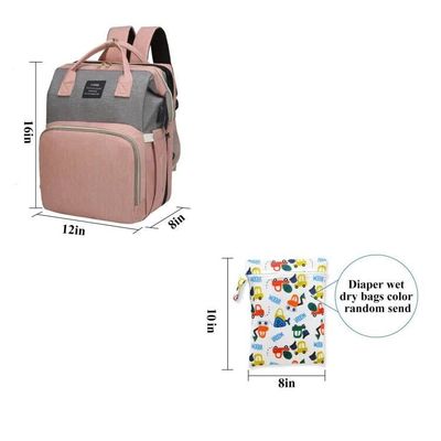 Bolsa de moda para mamás Bolsa de pañales para bebés con colchón para salir fácilmente Tejido impermeable capa de aislamiento para biberón