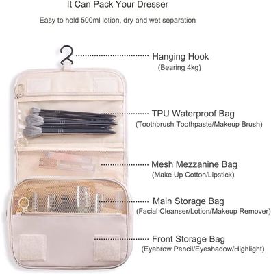 Las mujeres grandes de Oxford viajan organizador cosmético Dopp Kit Hanging del bolso