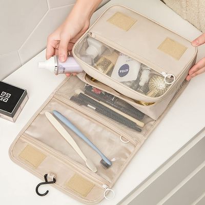 Las mujeres grandes de Oxford viajan organizador cosmético Dopp Kit Hanging del bolso