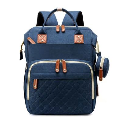 Mochila multi del pañal de la mamá de la función con la bolsa de pañales infantil cambiante del bebé de la cama